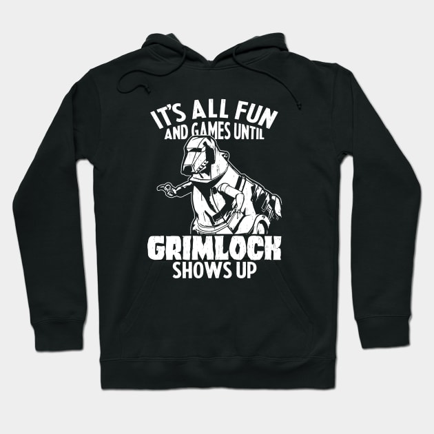 GRIMLOCK : Transformers GEN 1 - fun & games 2.0 Hoodie by ROBZILLA